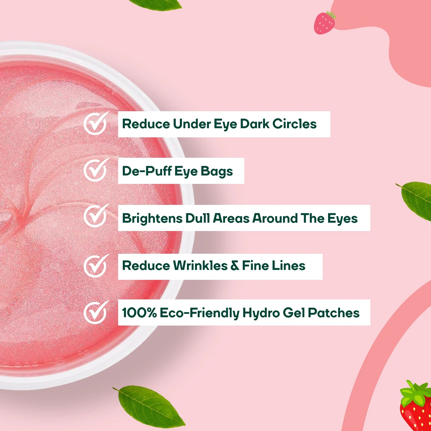 Hydrogel Under Eye Glutathione Patches Reduce Puffiness & Dark Circles - 60 Patches || Get FREE Acne UV Gel & Sunscren Stick