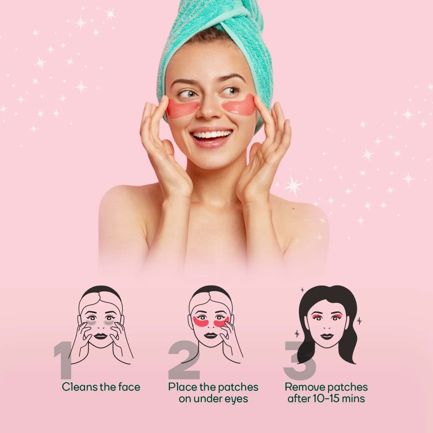 Hydrogel Under Eye Glutathione Patches Reduce Puffiness & Dark Circles - 60 Patches || Get FREE Acne UV Gel & Sunscren Stick
