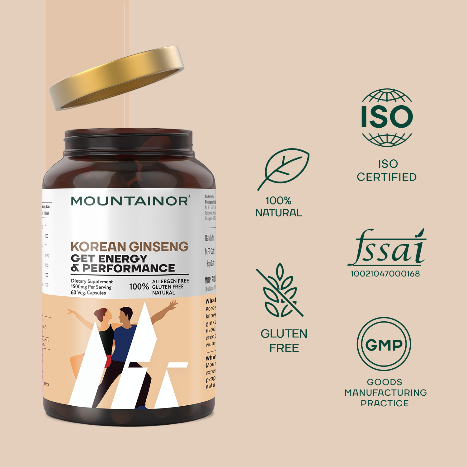 Korean Ginseng Root Extract Capsules🚀for Stamina & Stress Relief