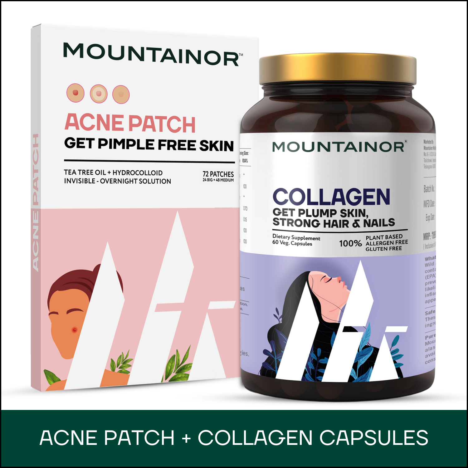 Collagen Capsules 👩🏻🧑🏻 + Acne Pimple Patch 72 (COMBO)