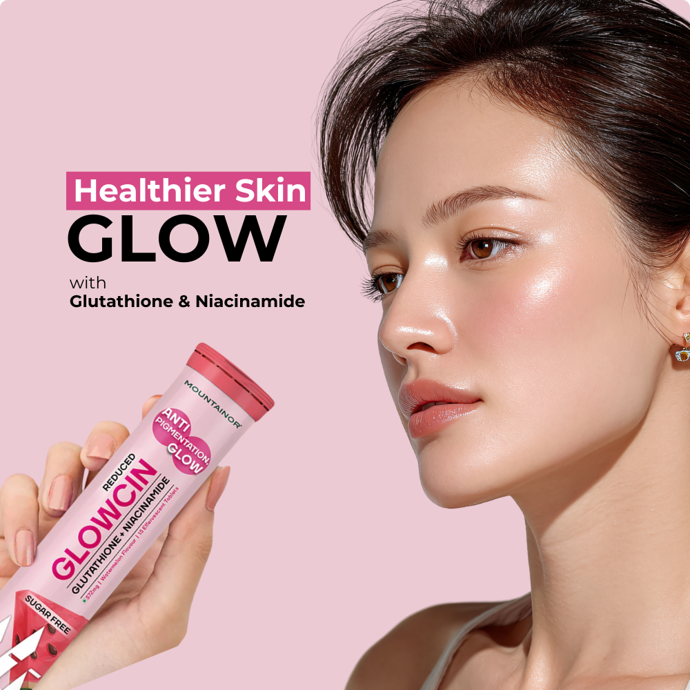 GlowCin For Clear, Glowing Skin: Glutathione + Niacinamide Effervescent Tablets || Get FREE Gift