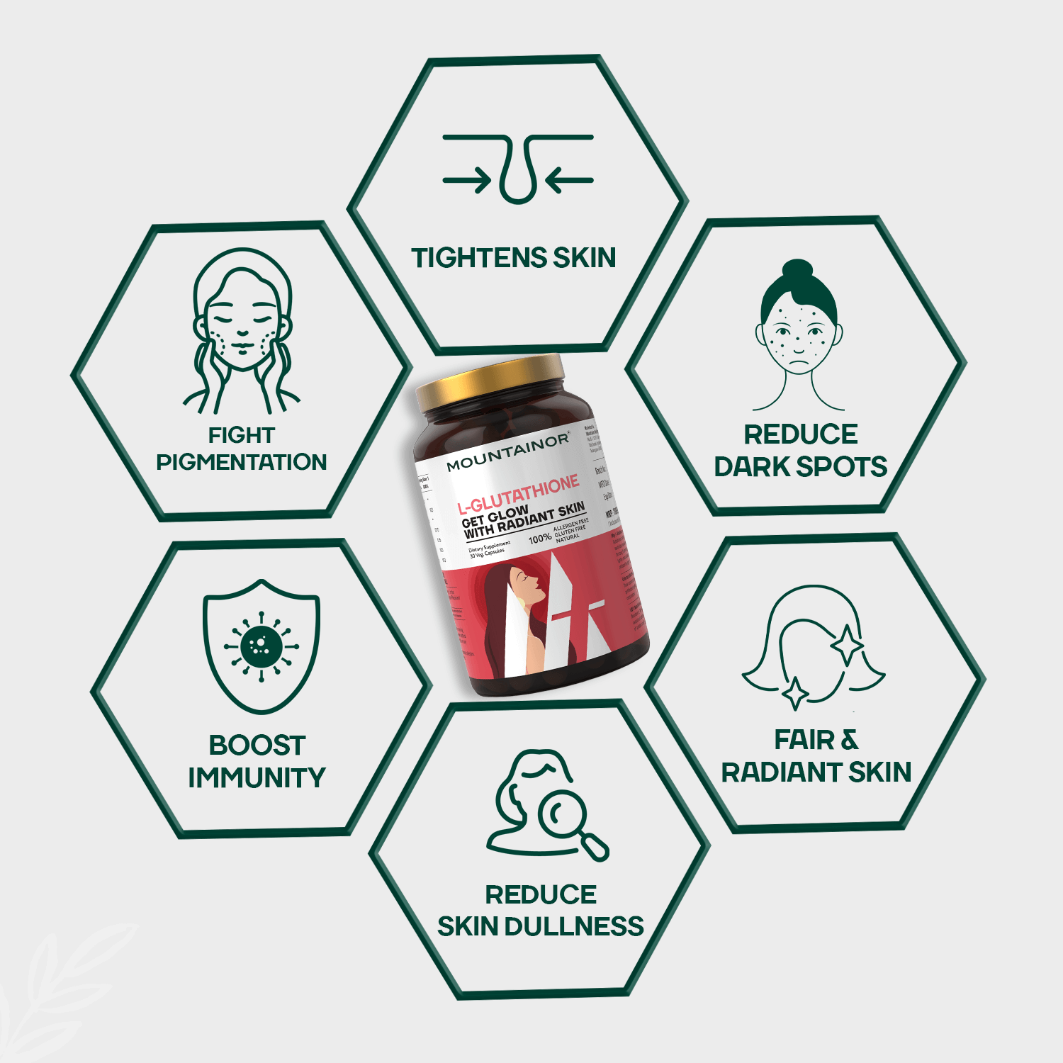 L-glutathione 30 Cap + Glutathione Sunscreen Stick (Combo)