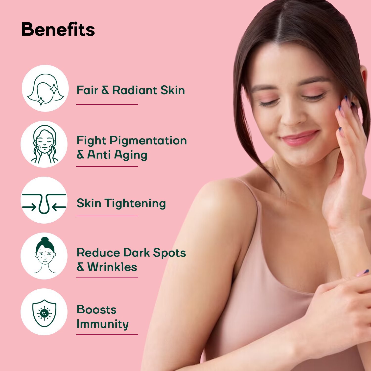 L-Glutathione REDUCED™ Capsules, For Korean Glowing & Radiant Skin 30 caps || Under Eye Patch For FREE
