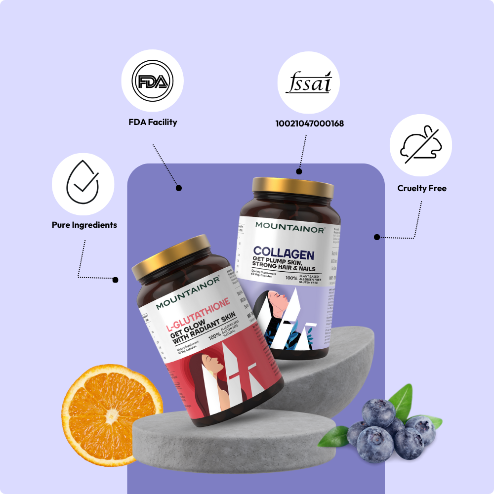 L-Glutathione + Collagen for Skin Brightening, Reduce Pigmentation & Youthfull Skin (Combo Pack)