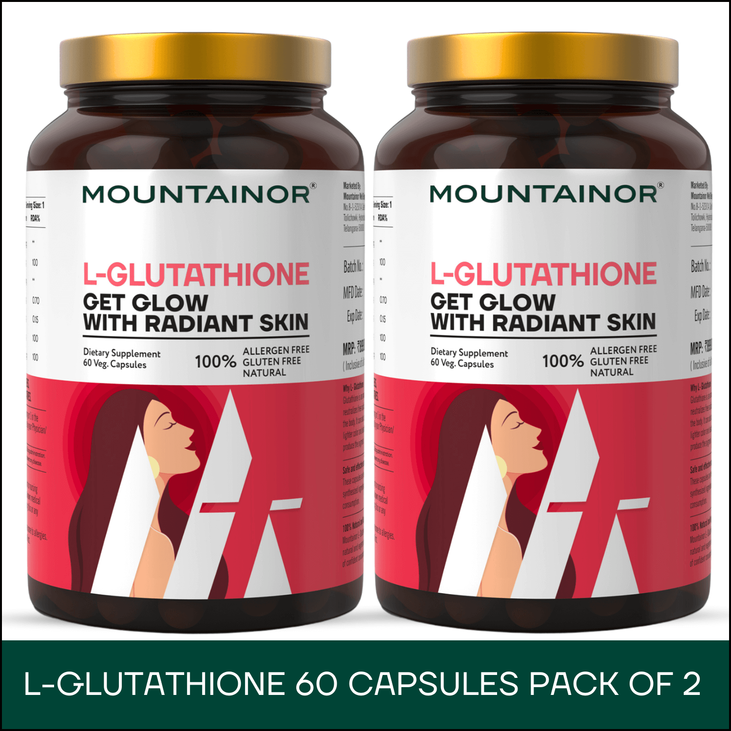 L-GLUTATHIONE 60 CAPSULES- PACK OF 2