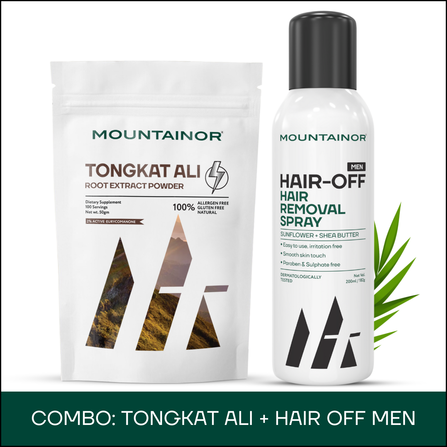 Hair Removal Spray For Men + Tongkat Ali Longjack Root (Combo)