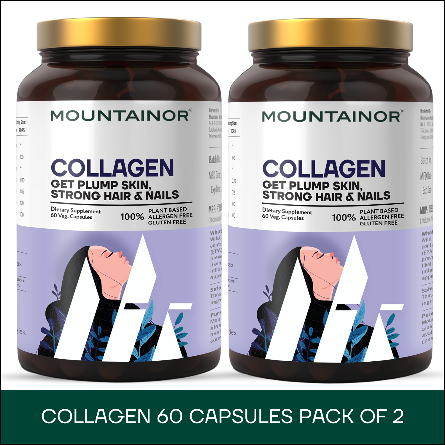 Collagen Capsules for Healthier Skin, Hair & Joints - Pack of 2