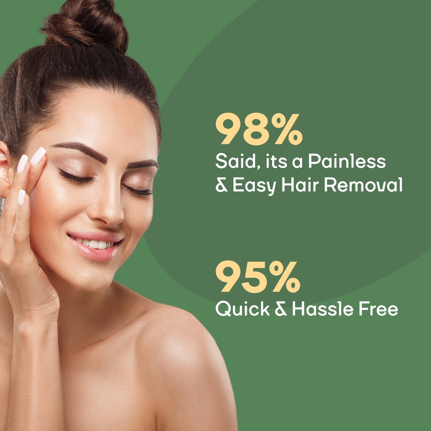 Turmeric Face Hair Wax Powder, 5 Min Painless Natural Solution(100G)