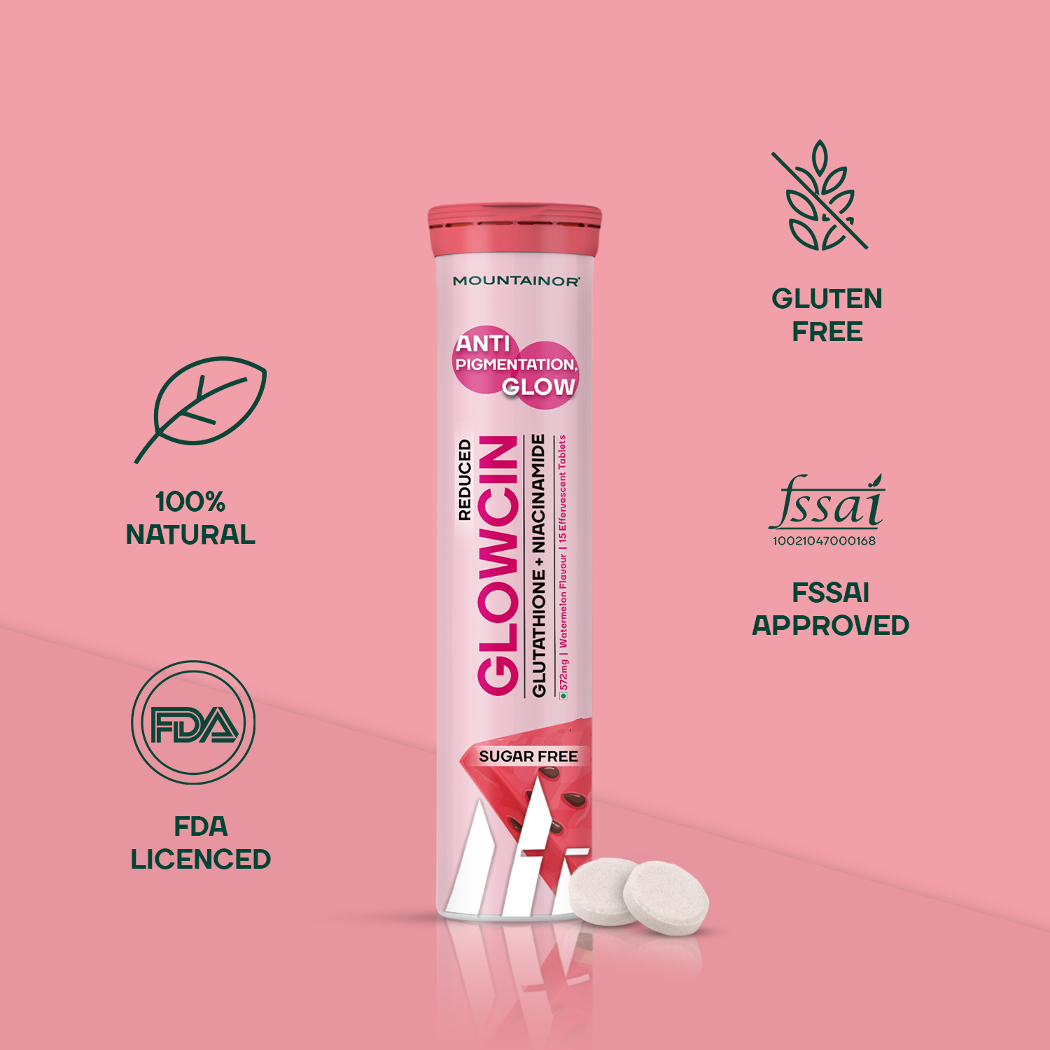 GlowCin For Clear, Glowing Skin | Buy 2 Get 2 Free - (60 tablet total)