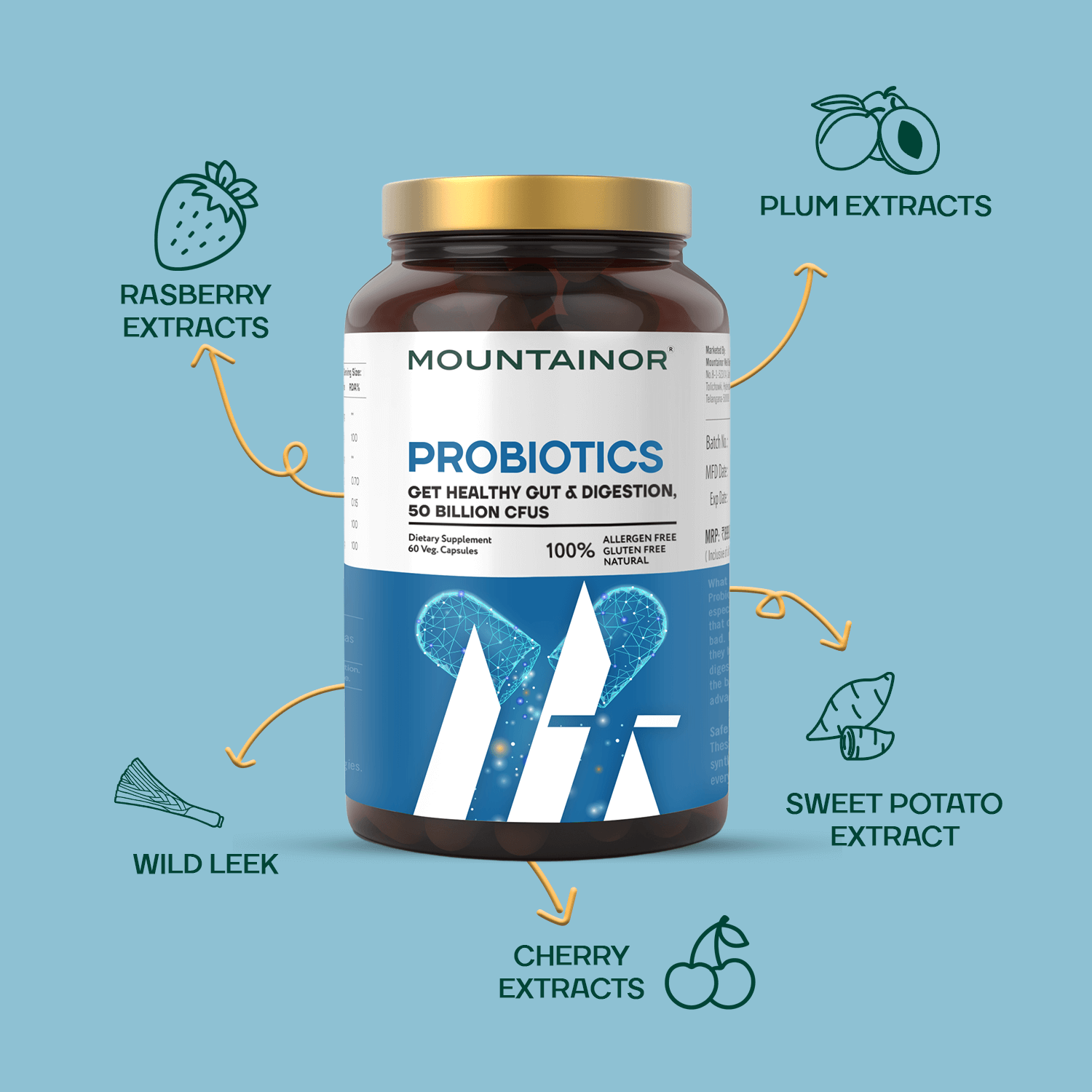 Probiotic Capsules🧬👩🏻⚕️- Immunity Builder for Gut Health - 60 Veg Capsules