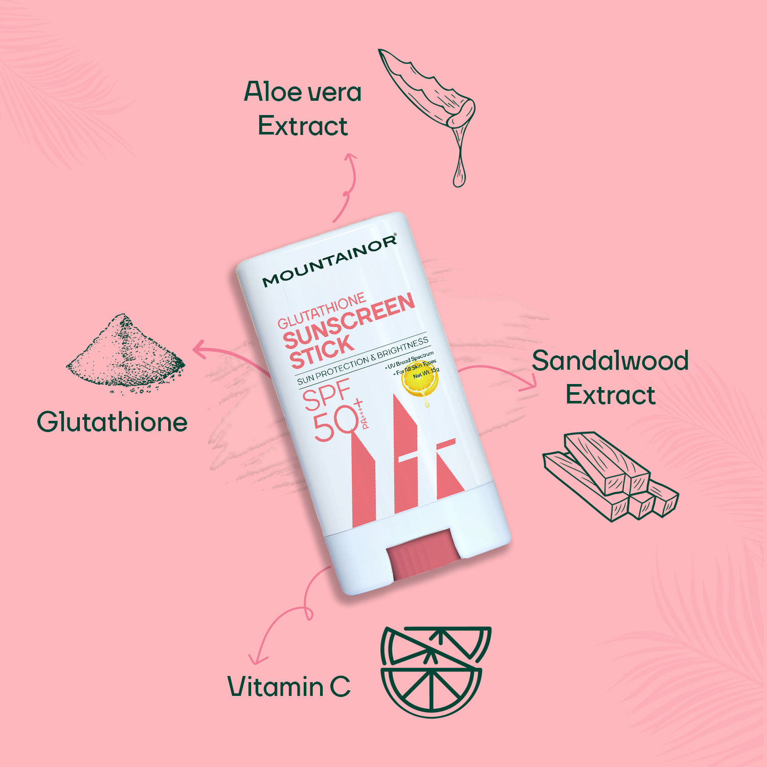 Glutathione Sunscreen Stick + Facial Hair Wax Powder