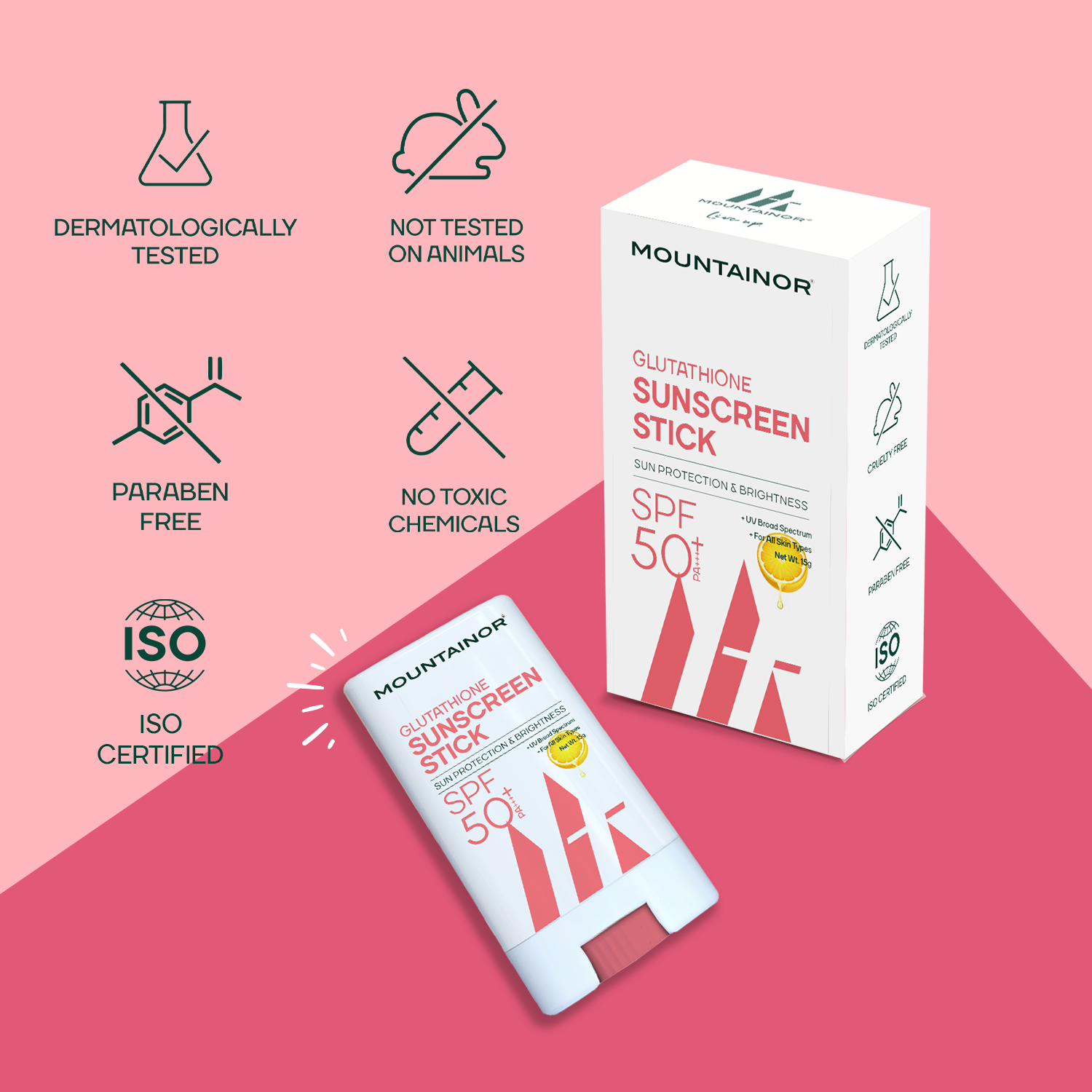 SPF 50+ Glutathione Sunscreen Stick 🌞 Sun Protection & Brightness || Get FREE Acne Pimple Patch 36