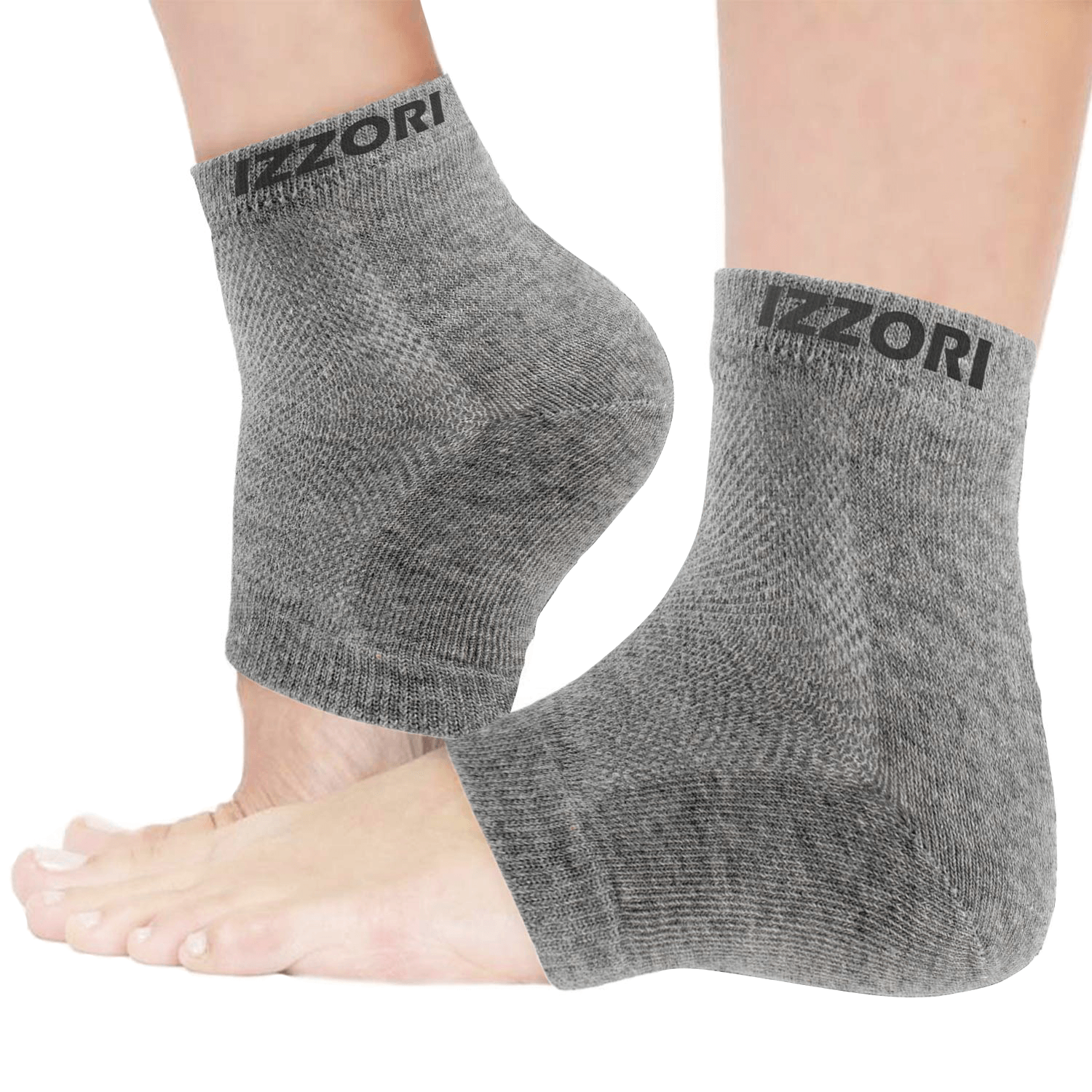 Mountainor Silicone Gel Heel Socks for Dry Hard Cracked Heel Repair Pad (Free Size, Grey, 1 Pair), Gray - Mountainor