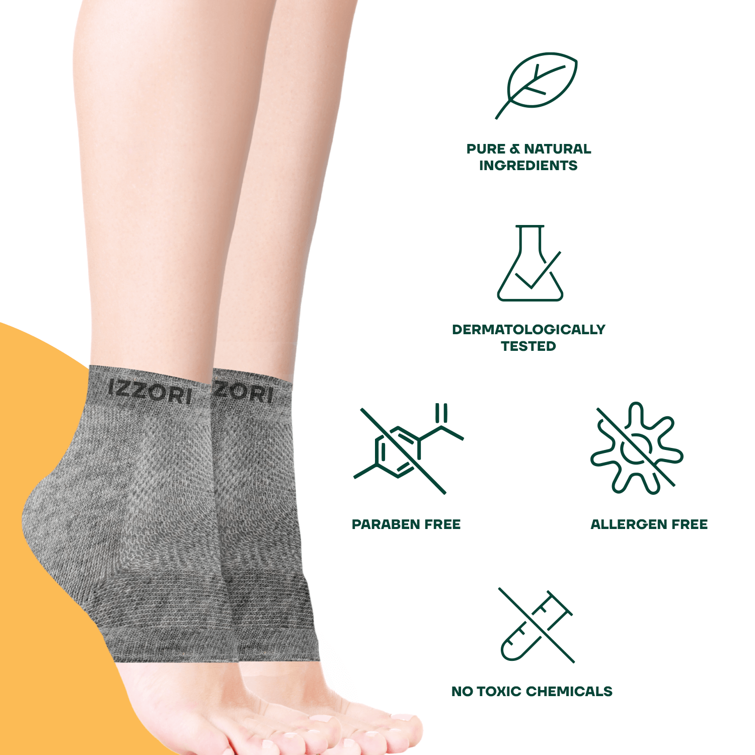 Mountainor Silicone Gel Heel Socks for Dry Hard Cracked Heel Repair Pad (Free Size, Grey, 1 Pair), Gray - Mountainor
