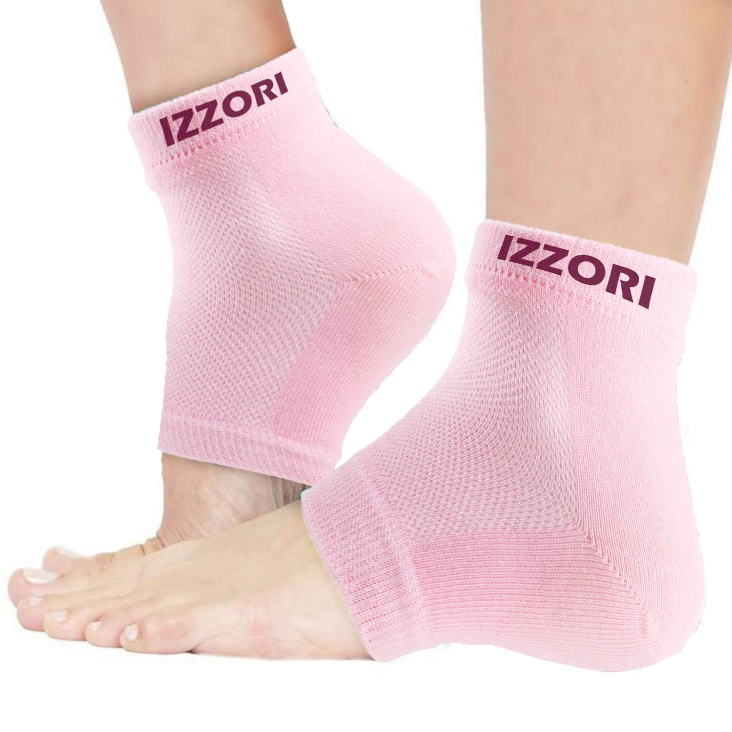Mountainor Silicone Gel Heel Socks for Dry Hard Cracked Heel Repair Pad (Free Size, Pink, 1 Pair), Pink - Mountainor