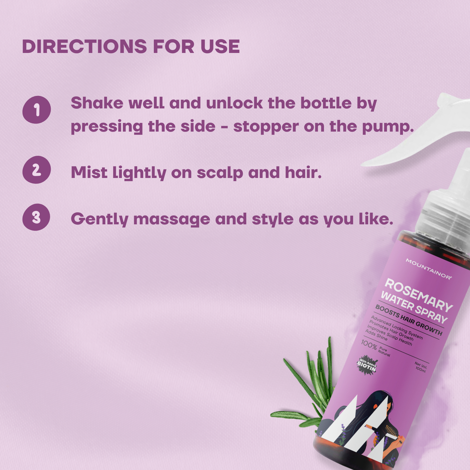 Rosemary Water Spray For Hair Growth & Scalp Health - 100ml