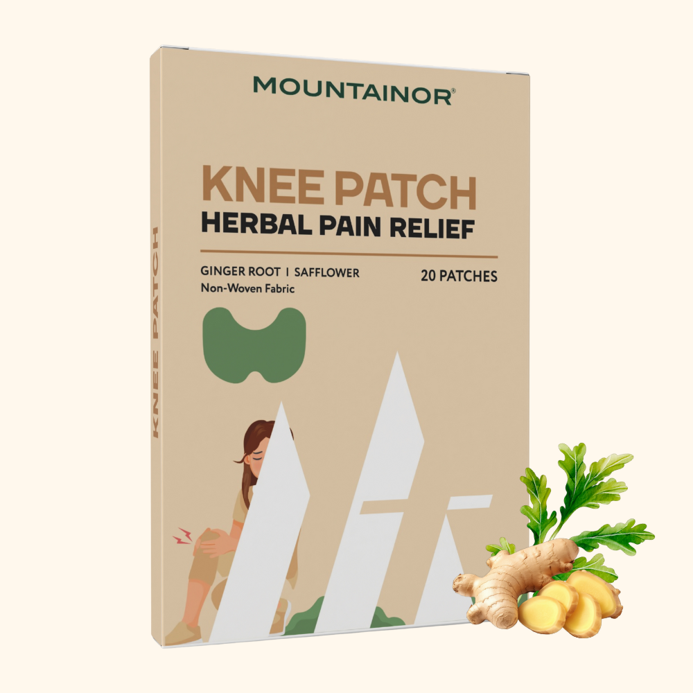 Mountainor Herbal Pain Relief Knee Patch – 20 Patches (Ginger Root, Safflower, Wormwood & Ginseng)