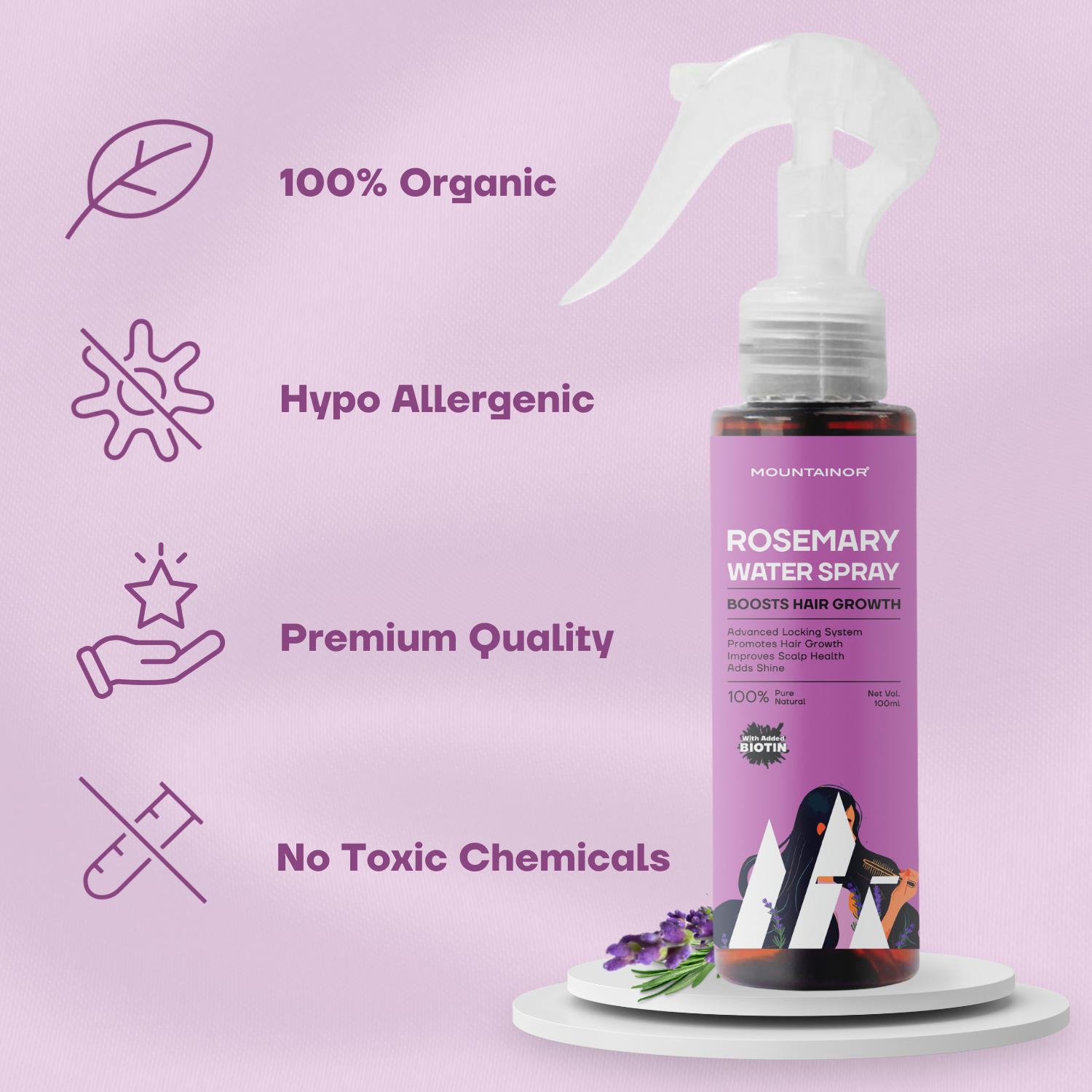 Rosemary Water Spray For Hair Growth & Scalp Health - 100ml