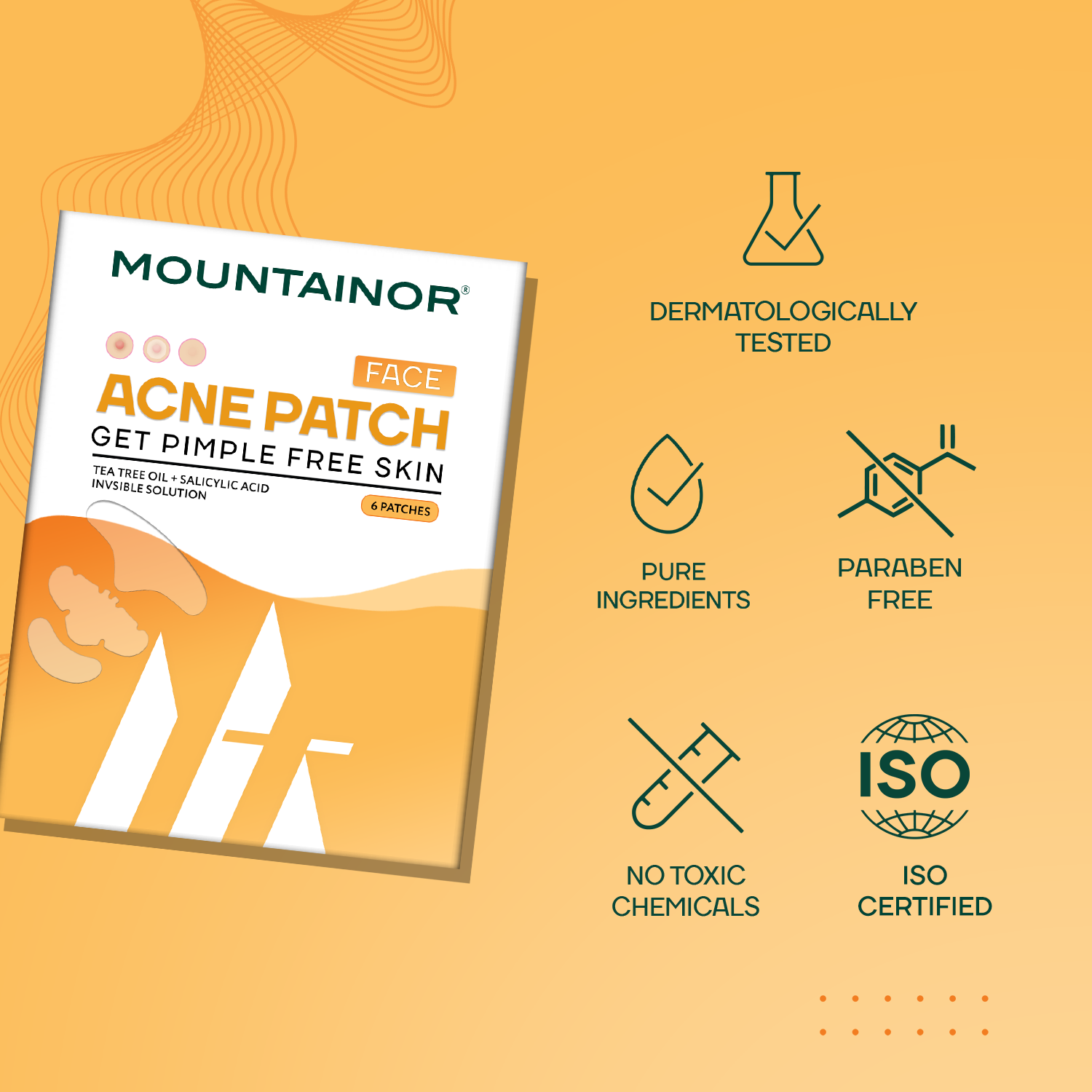 Face Acne Pimple Patch, Salicylic Acid + Tea Tree Oil Clean & Clear Hydrocolloid-Spot Corrector - Pack of 6