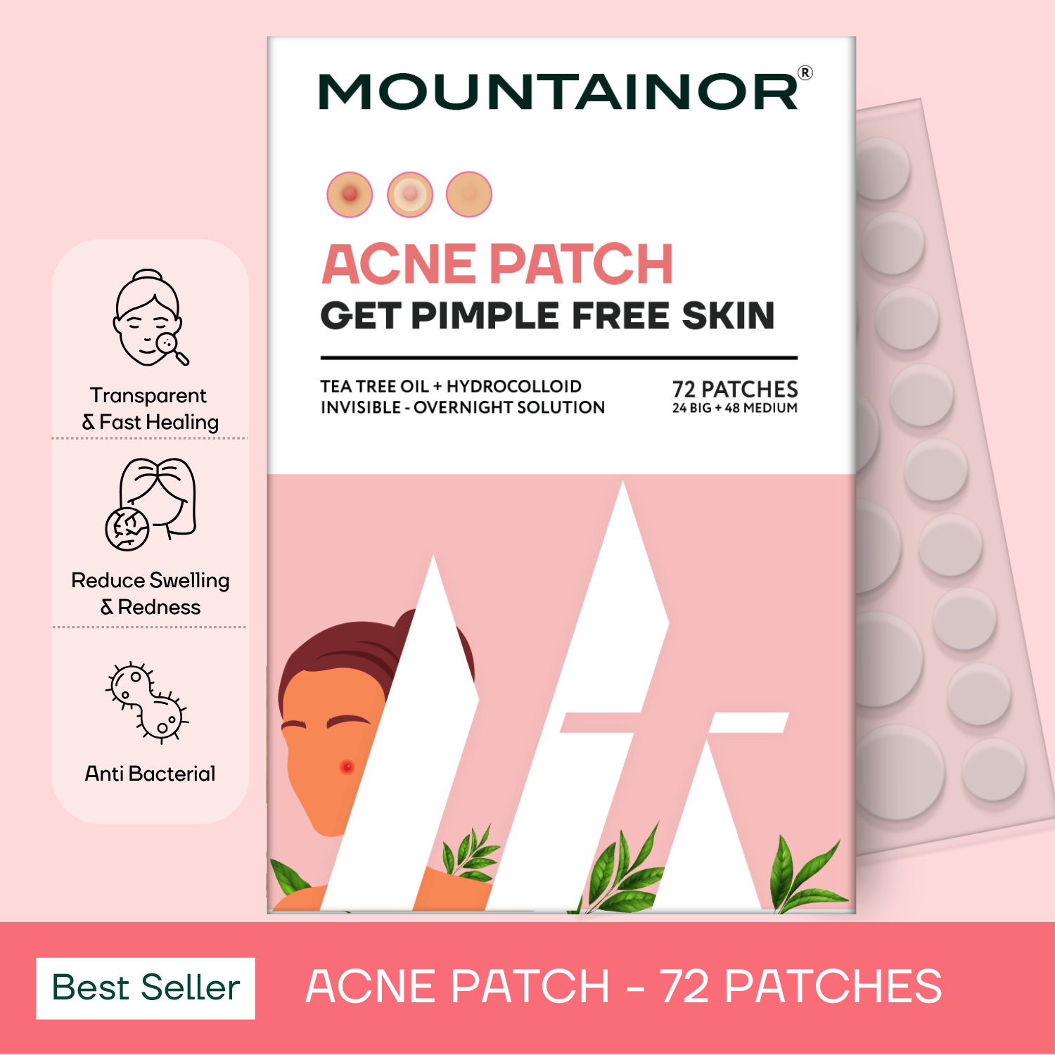 Acne Pimple Patch - 72😊 Hydrocolloid Patches for Clear, Blemish-Free Skin