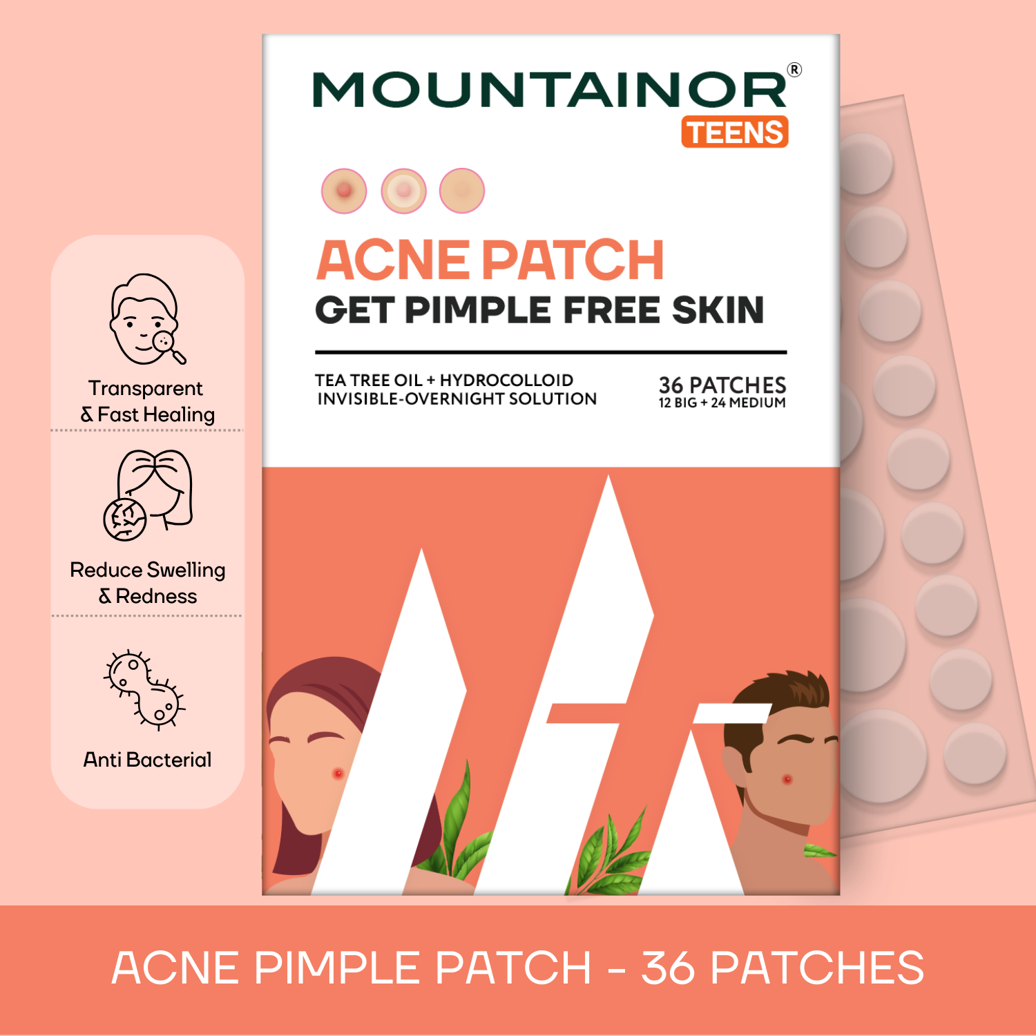 Acne Pimple Patch for Teens 👦🏻👩🏻 - Pack Of 2 Hydrocolloid Patches for Clear, Blemish-Free Skin