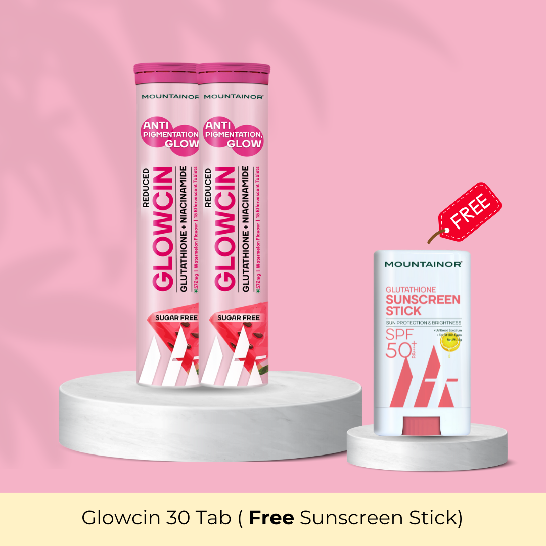 GlowCin For Clear, Glowing Skin: Glutathione + Niacinamide Effervescent Tablets || Get FREE Gift