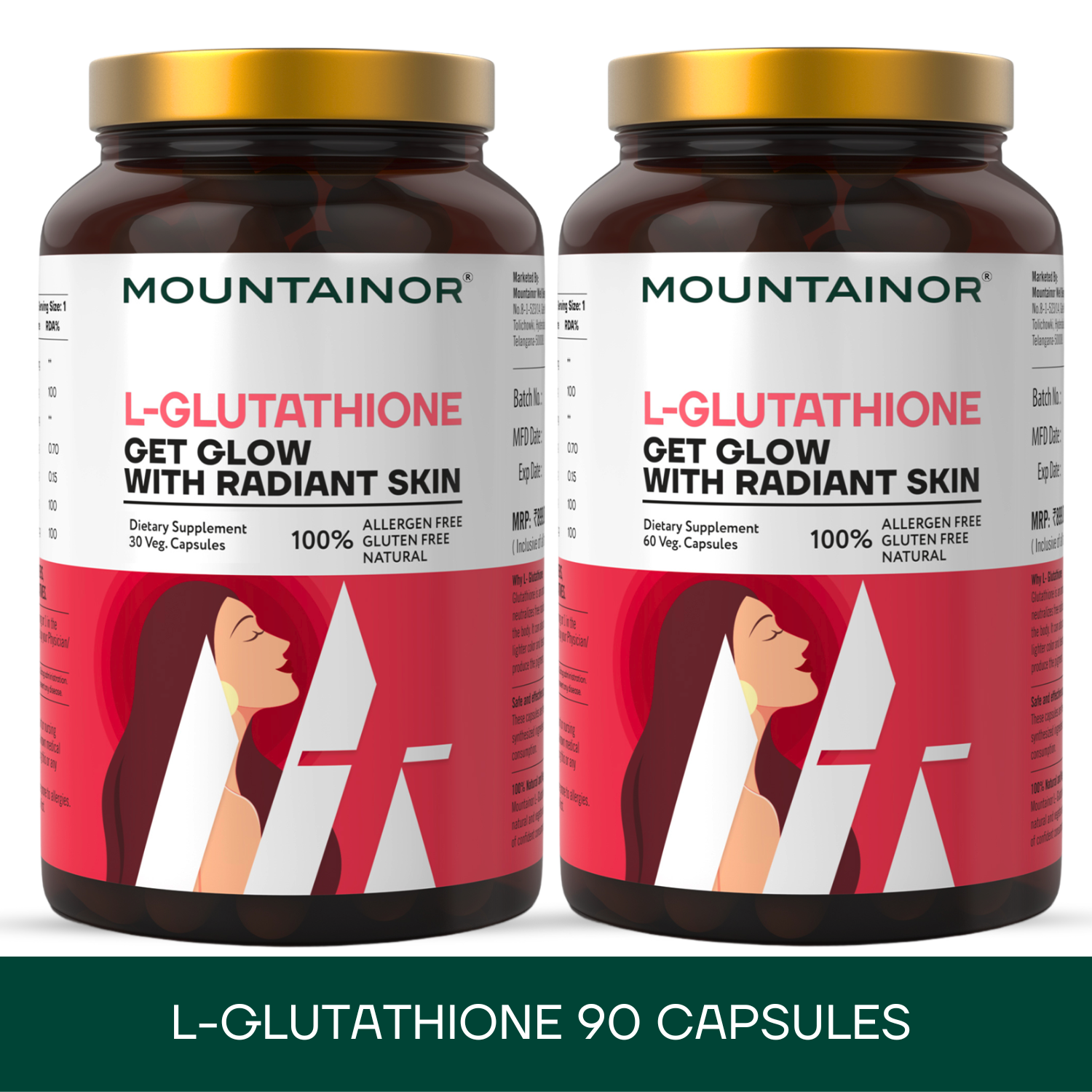 L-Glutathione 60 Capsules + L-Glutathione 30 Capsules - Combo