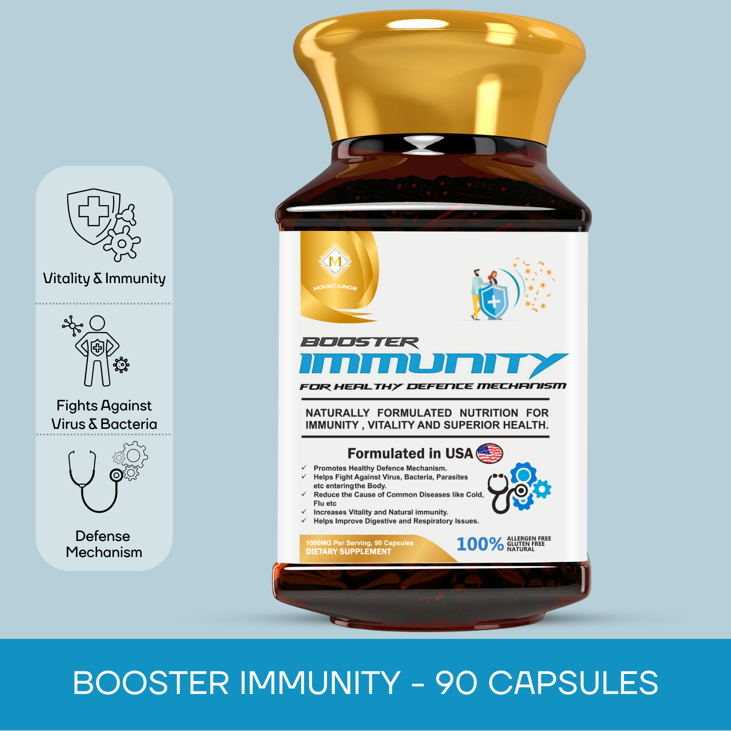 Ultimate Immunity Booster for Increased Immunity & Stamina - 90 Veg Capsules
