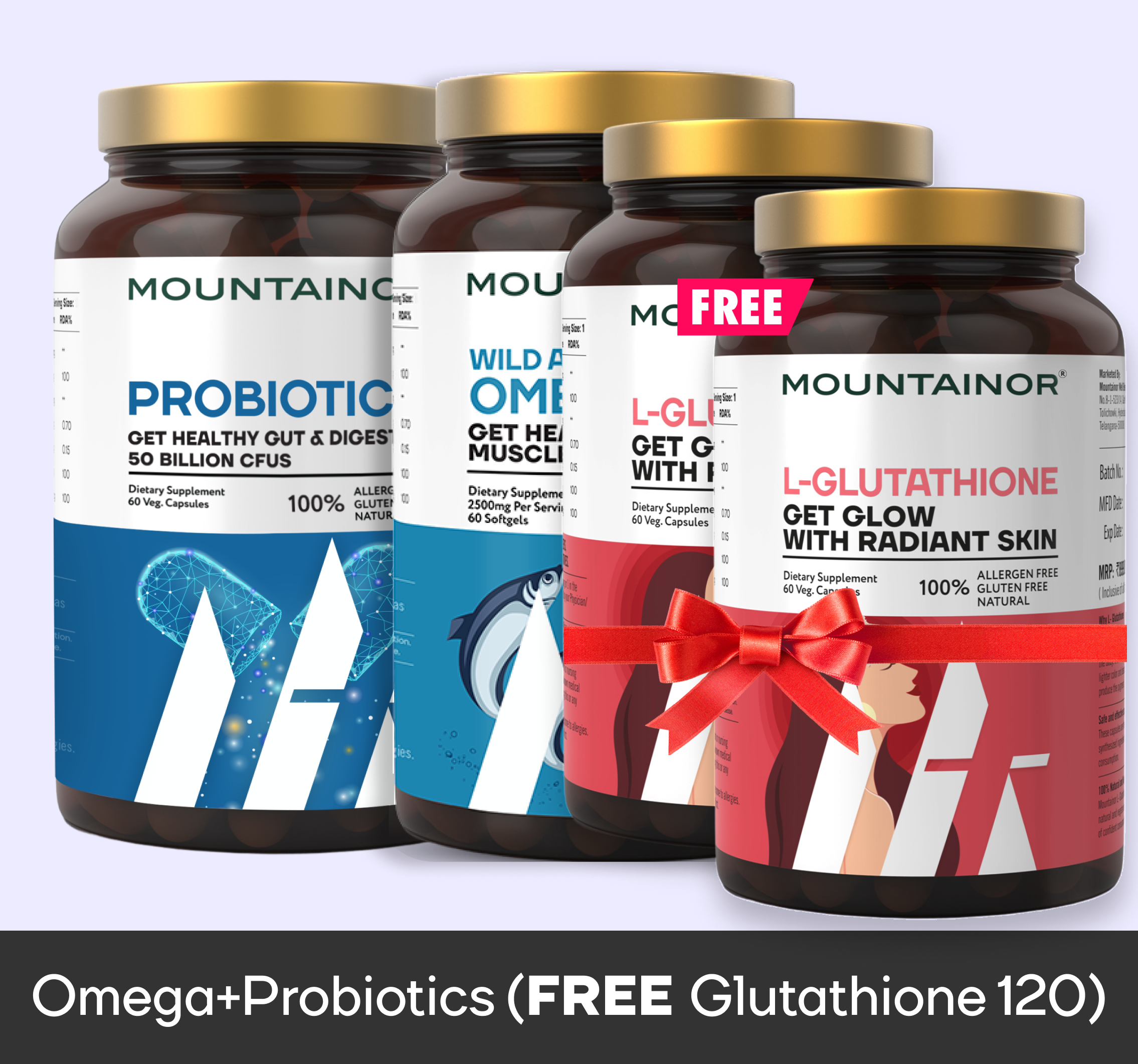 Wild Alaskan Omega-3 Fish Oil + Probiotic Capsules || Get  FREE Gift