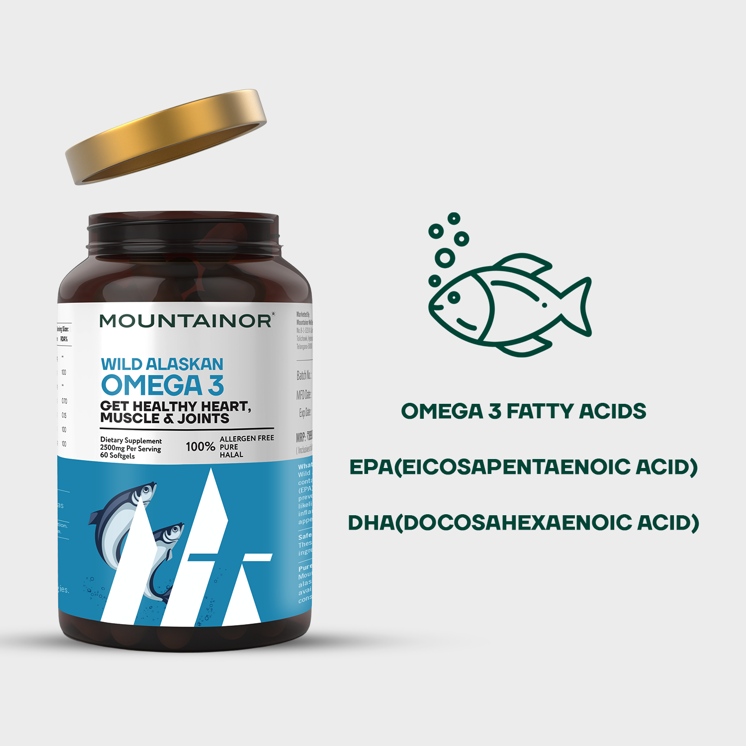 Wild Alaskan Omega-3 Fish Oil + Pure Korean Ginseng Root Extract (Combo)