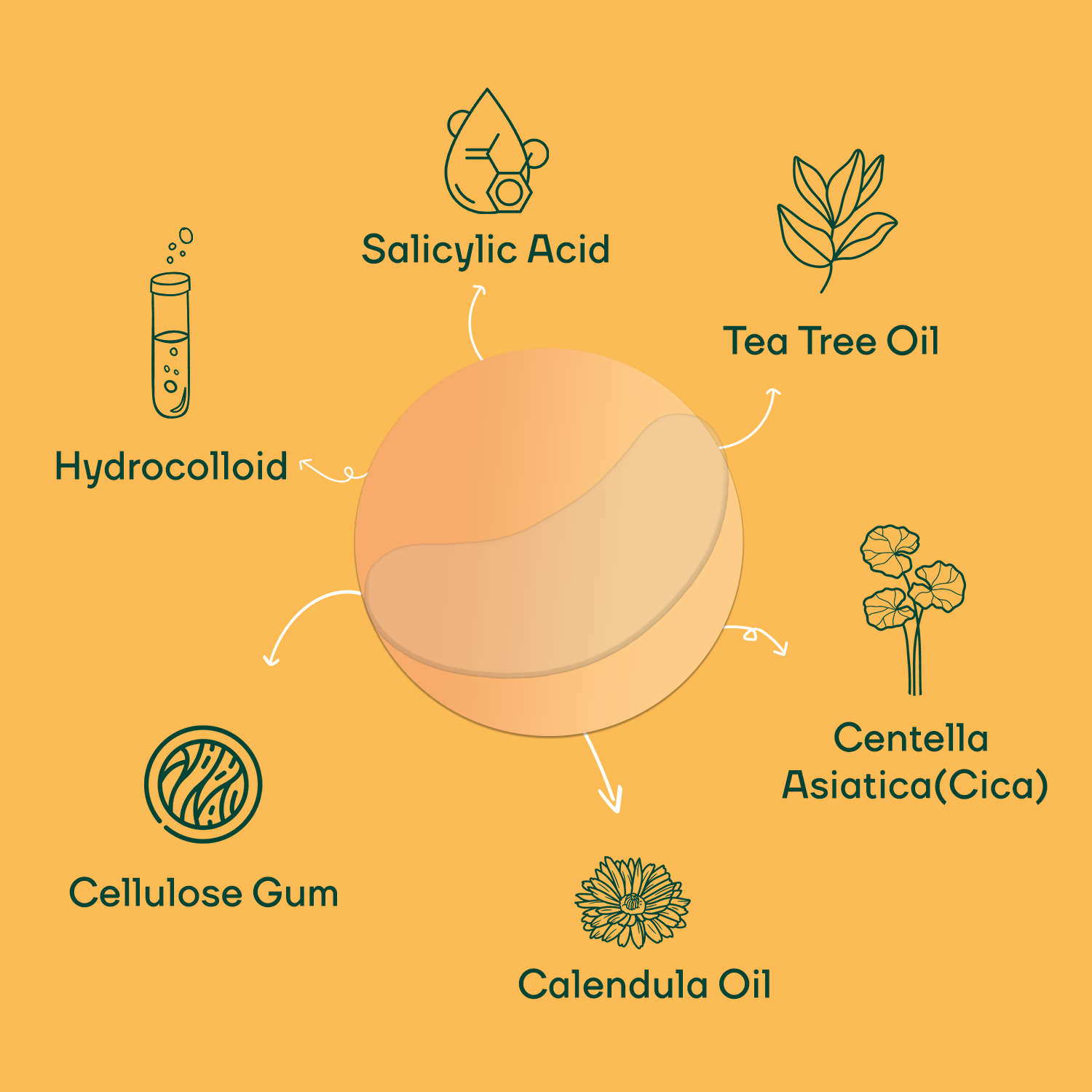 Chin Acne Patch , Salicylic Acid + Tea Tree Oil Clean & Clear Hydrocolloid-Spot Corrector