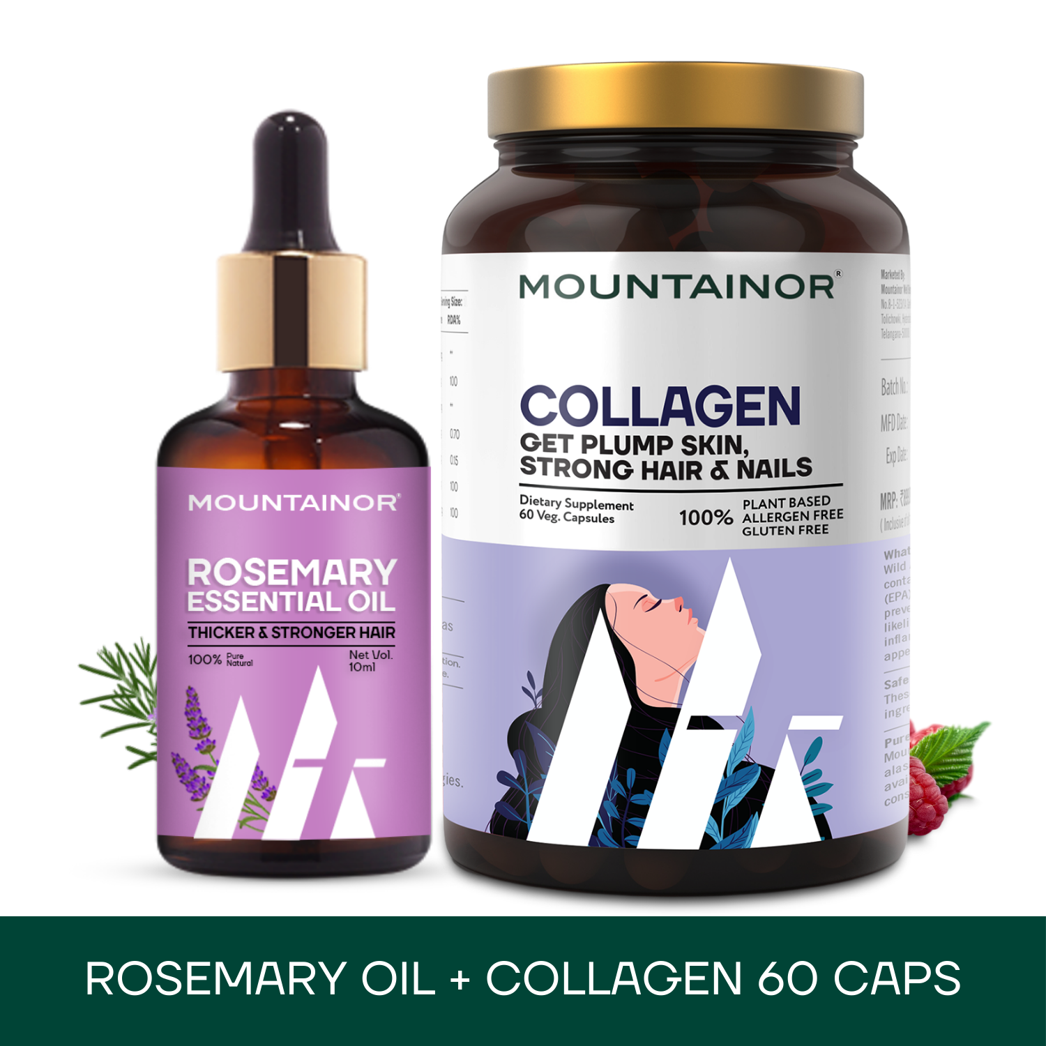 Rosemary Essential Oil + Collagen Capsules (Combo)