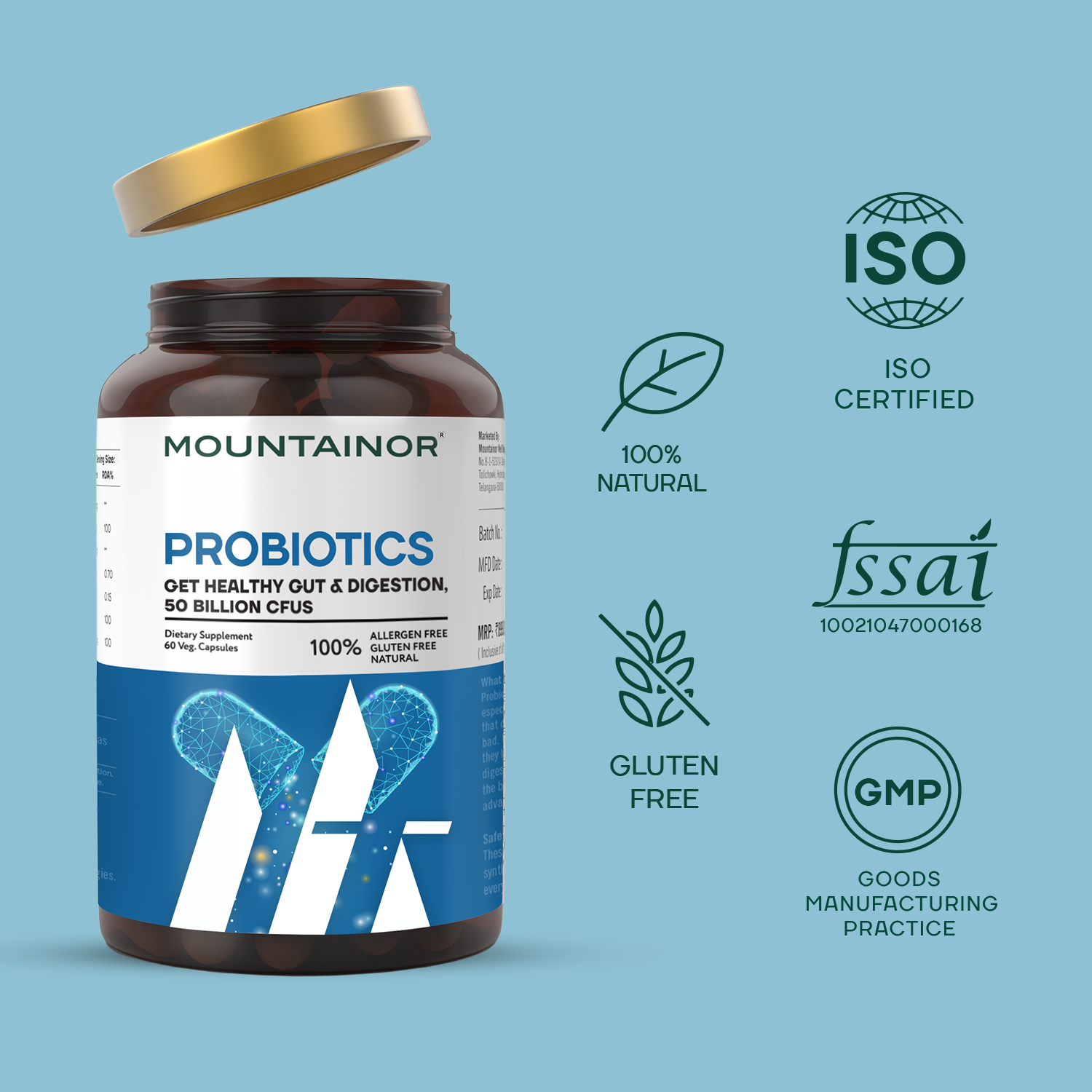 Probiotic Capsules🧬👩🏻‍⚕️- Immunity Builder for Gut Health - 60 Veg Capsules