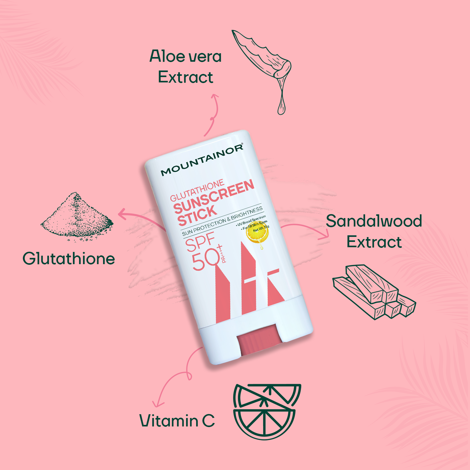 SPF 50+ Glutathione Sunscreen Stick 🌞 Sun Protection & Brightness